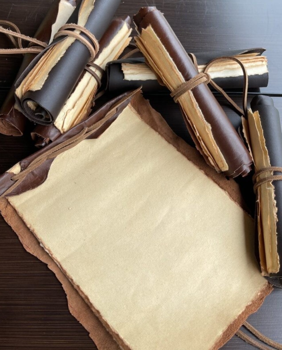 Leather scroll case — custom project from the Appalachian Highlands.